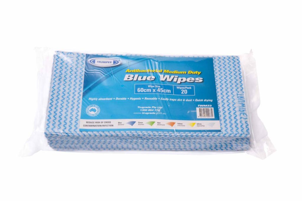 Anti Bacterial Blue Wipes 60cm x 45cm – Trugrade